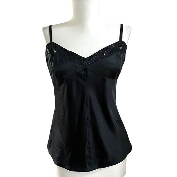 Y2K Express Satin Silk Cami Top Size L Babydoll Sequin Whimsigoth Disco - Picture 2 of 11